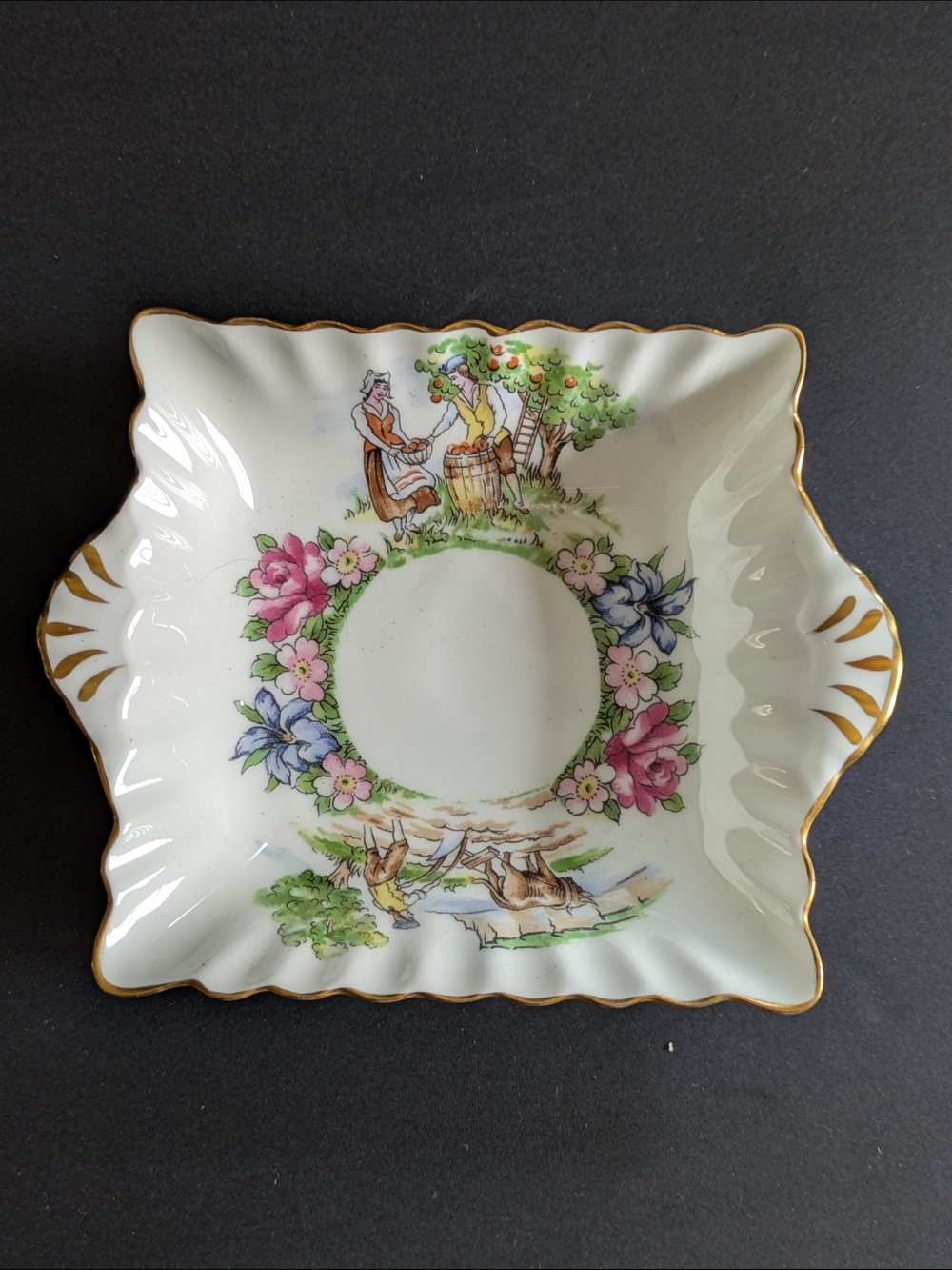 Crown Staffordshire Evangeline's Arcadian Gardens Bon-Bon Dish Fine Bone China